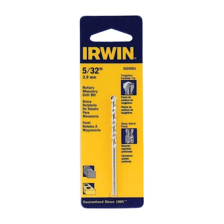 Irwin Irwin 5/32 in. X 3 in. L Tungsten Carbide Tipped Rotary Drill Bit Straight Shank 1 pc 5026001